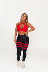 Legging Bicolor Preto & Vermelho Empina Bumbum She Squats
