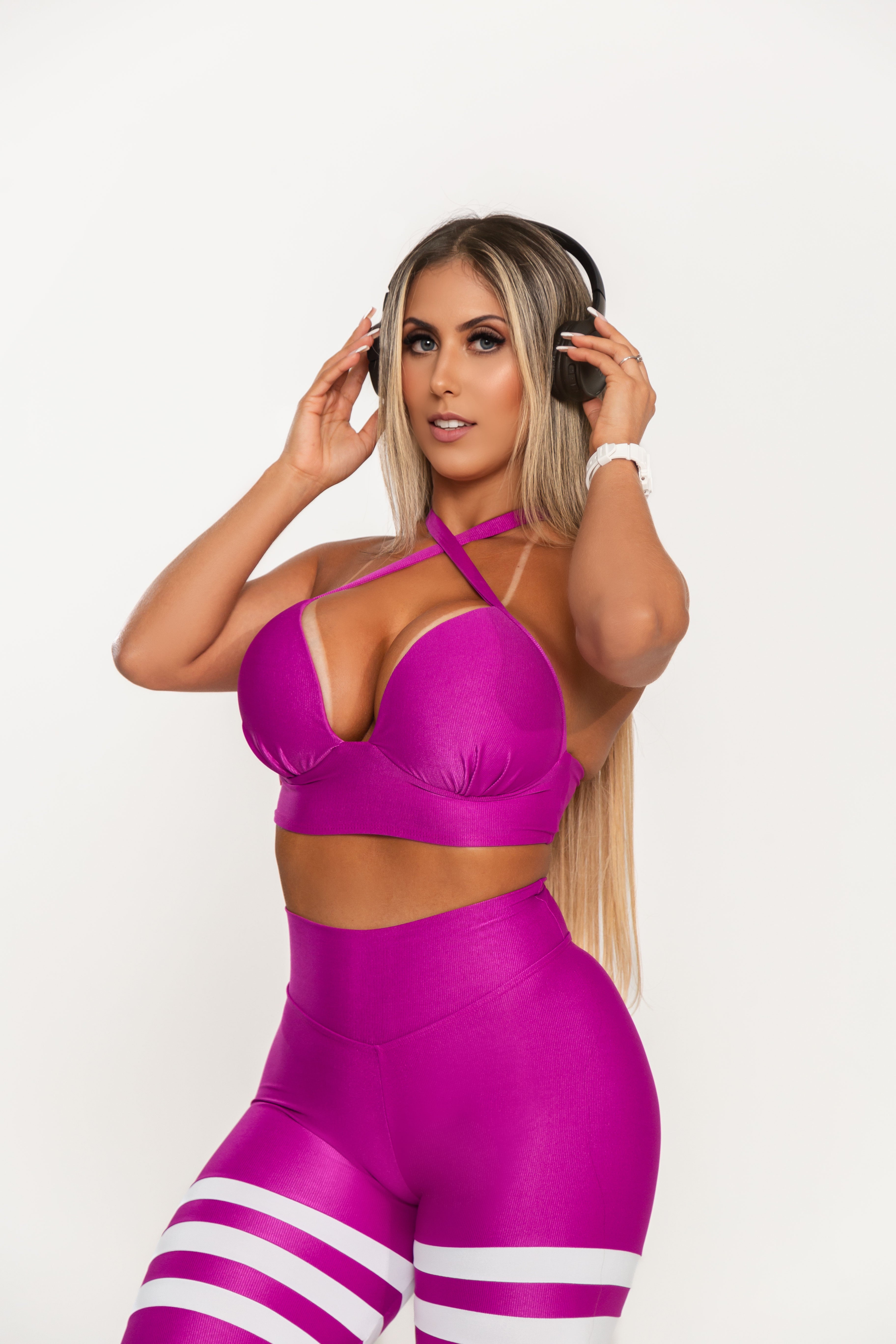 Conjunto Empina Bumbum & Top Com Bojo Magenta She Squats