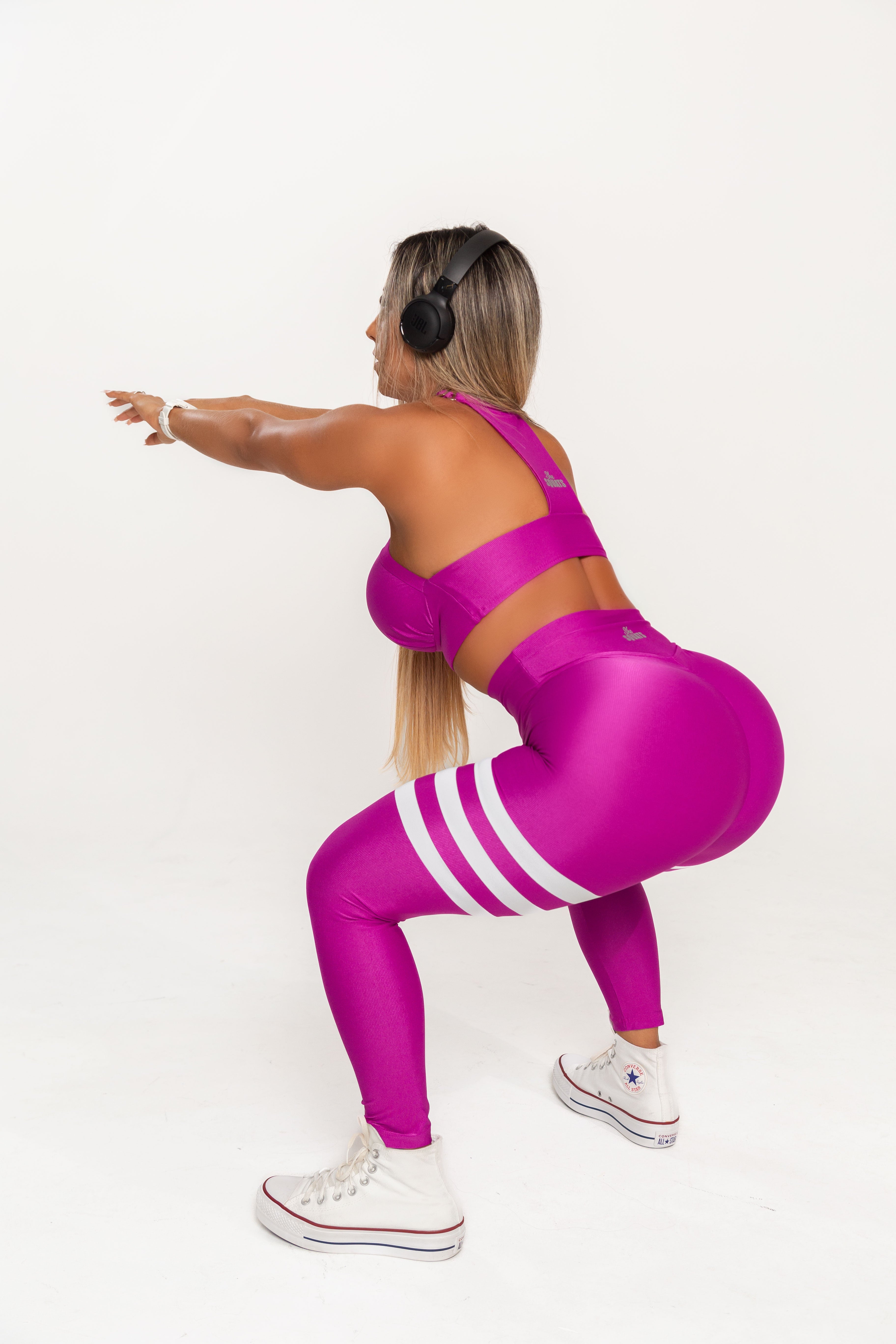 Conjunto Empina Bumbum & Top Com Bojo Magenta She Squats