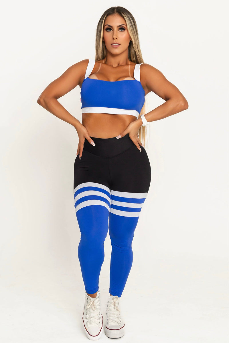 Conjunto Empina Bumbum Azul Royal com Top Faixa She Squats - She Squats