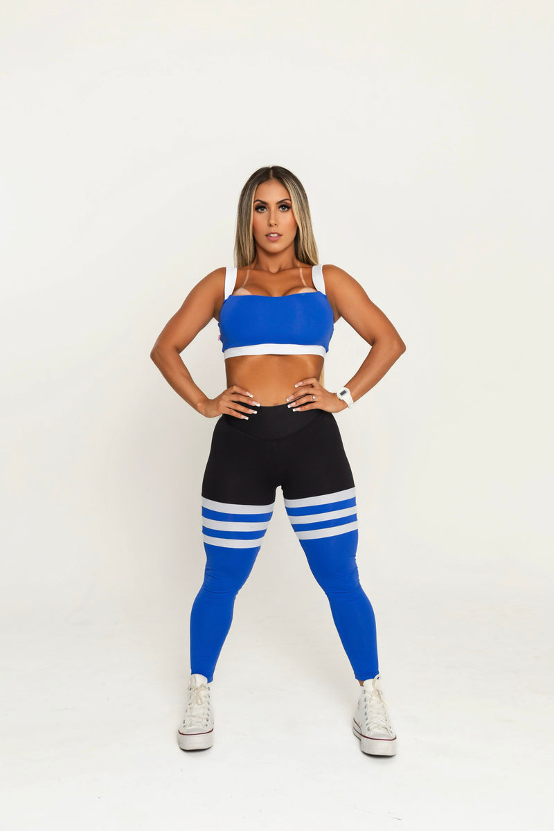 Conjunto Empina Bumbum Azul Royal com Top Faixa She Squats - She Squats