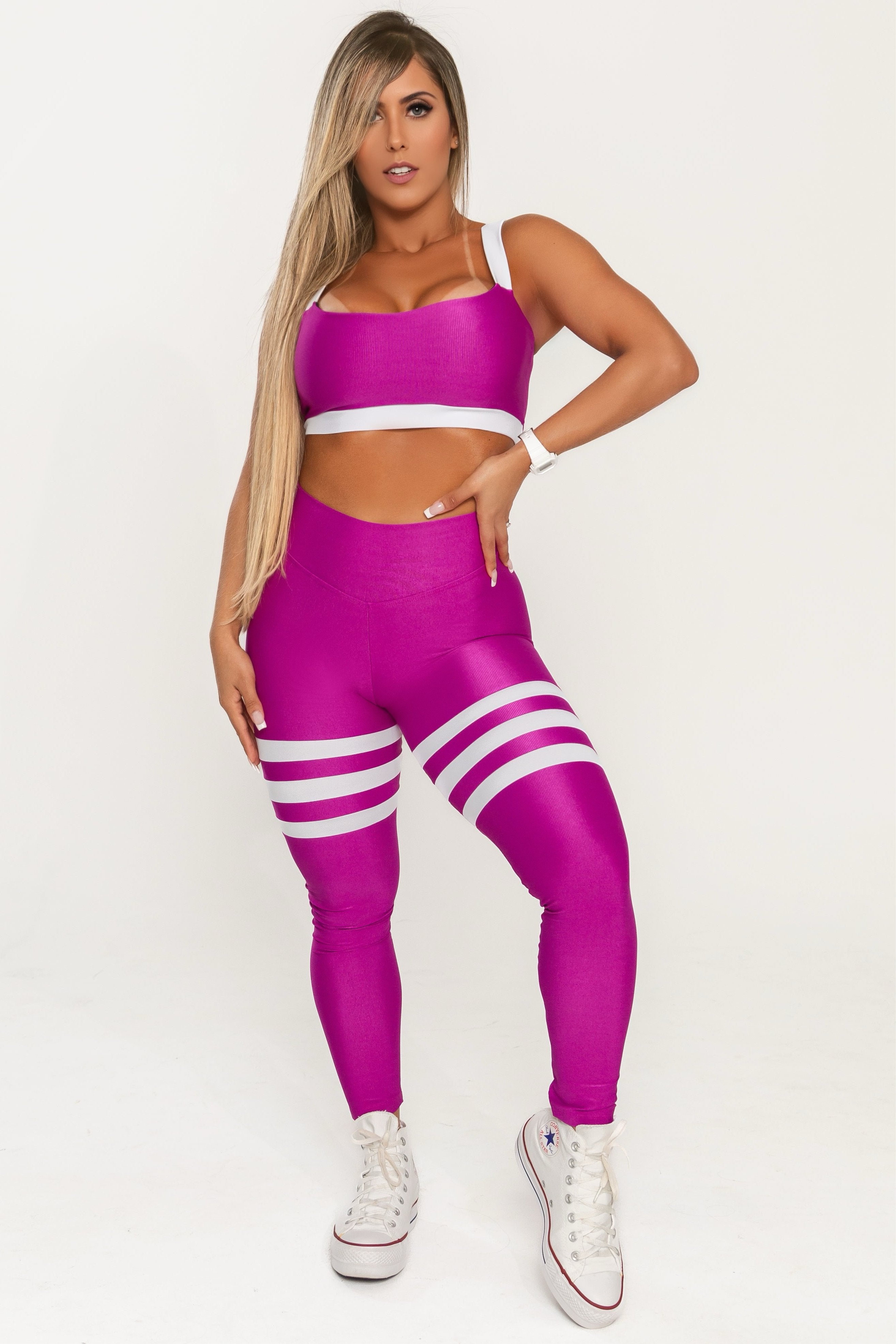 Conjunto Magenta Empina Bumbum com Top Faixa She Squats - She Squats
