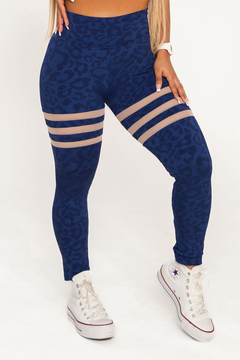 Legging Animal Print Azul Empina Bumbum She Squats - She Squats