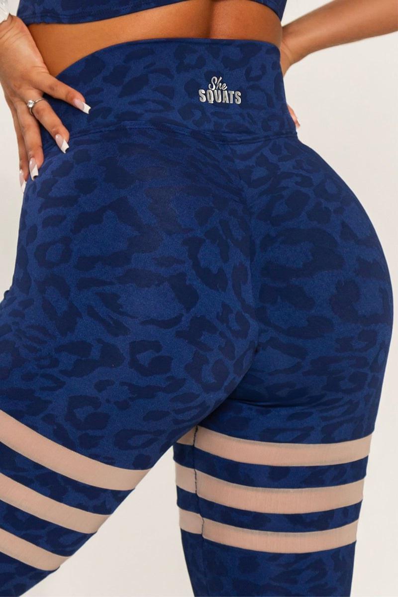 Legging Animal Print Azul Empina Bumbum She Squats - She Squats