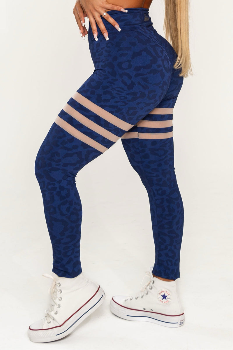 Legging Animal Print Azul Empina Bumbum She Squats - She Squats