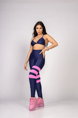 Legging Compressão Empina Bumbum Azul e Fúcsia - She Squats