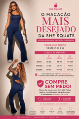 Macacão Flare Empina Bumbum Marrom She Squats - She Squats