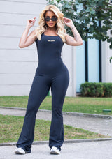 Macacão Flare Empina Bumbum Preto She Squats - She Squats