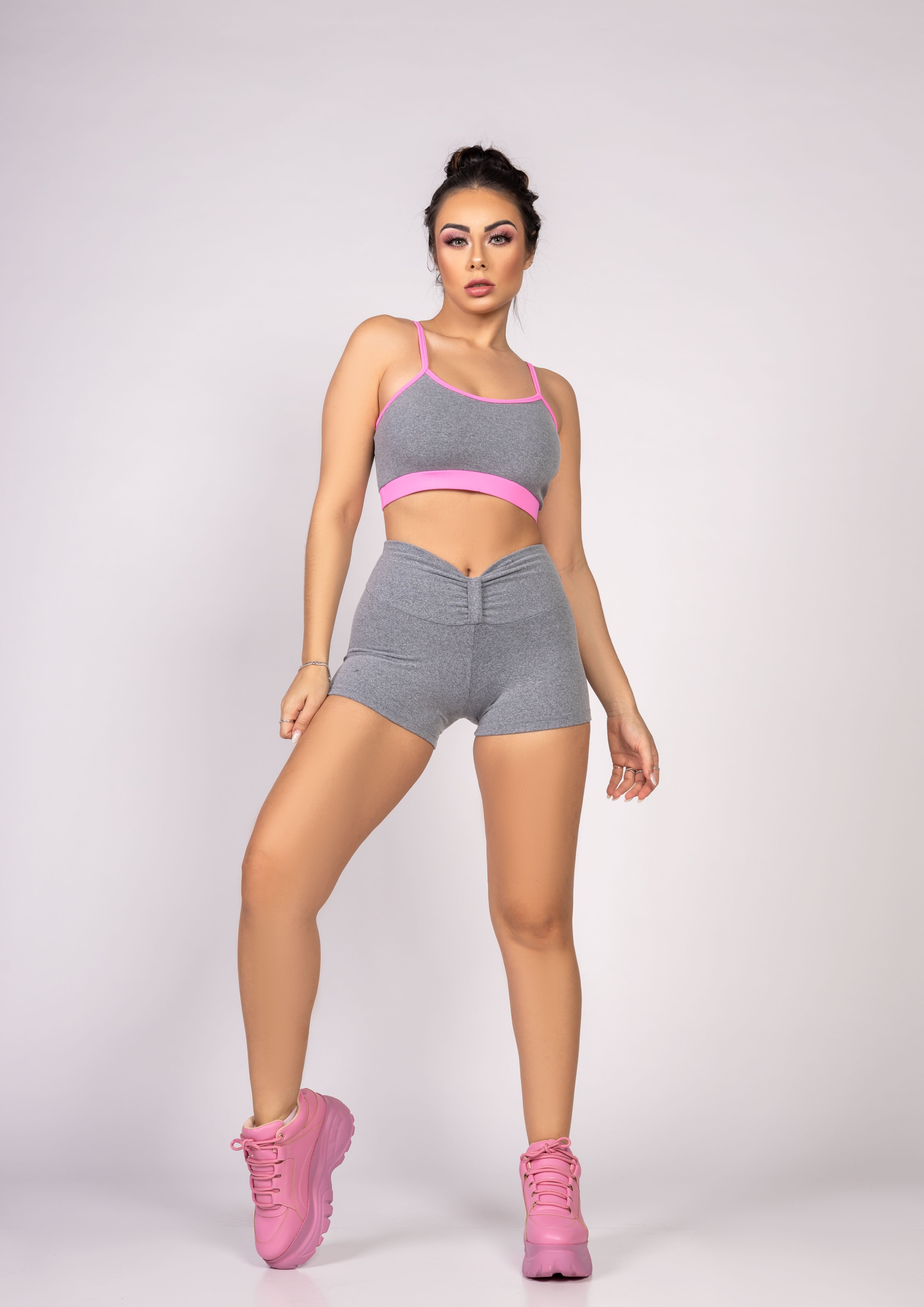Shortinho Acinturado Cinza She Squats - She Squats