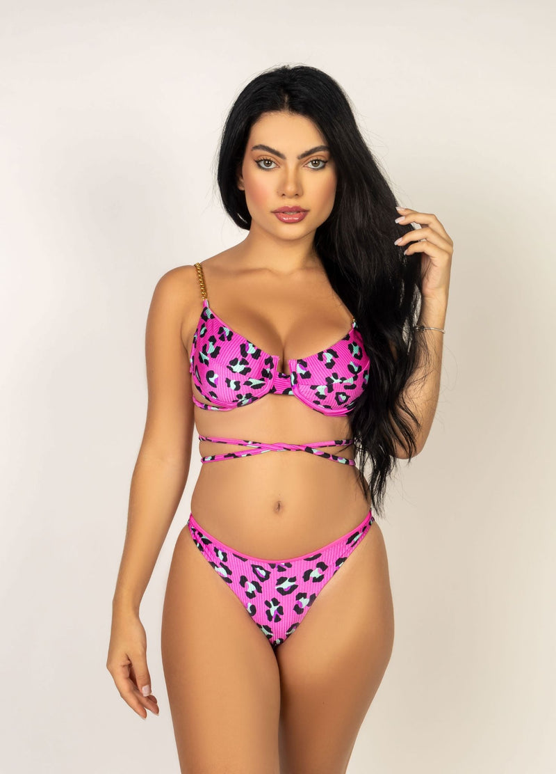 Biquíni Doll Animal Print Pink - She Squats