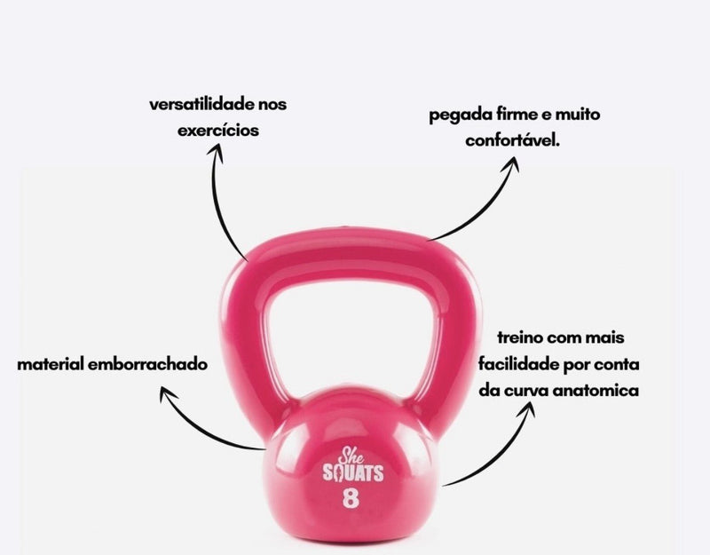 Kettlebell Emborrachado 8KG - She Squats - She Squats