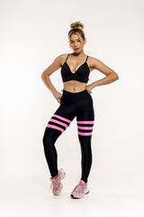 Legging Preta e Rosa Com Empina Bumbum - She Squats
