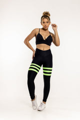 Legging Preta e Verde Com Empina Bumbum - She Squats