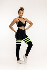 Legging Preta e Verde Com Empina Bumbum - She Squats